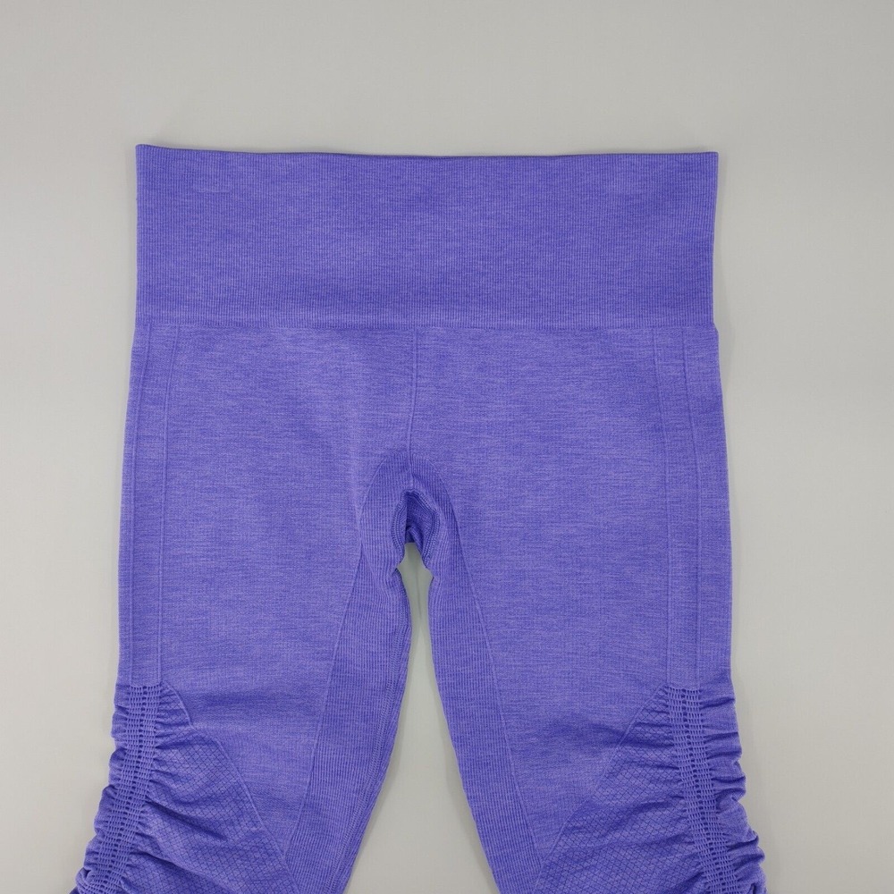 Lululemon‎ Crop Leggings 6 Purple In The Flow Ruched Sides Seamless Yoga - Picture 8 of 12